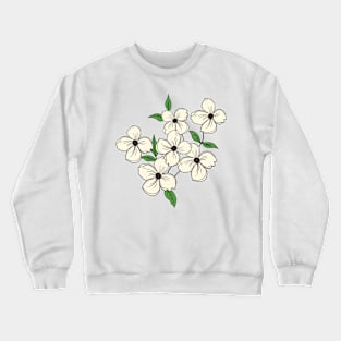 White Dogwood floral Hand Drawn Gardening Gift Crewneck Sweatshirt